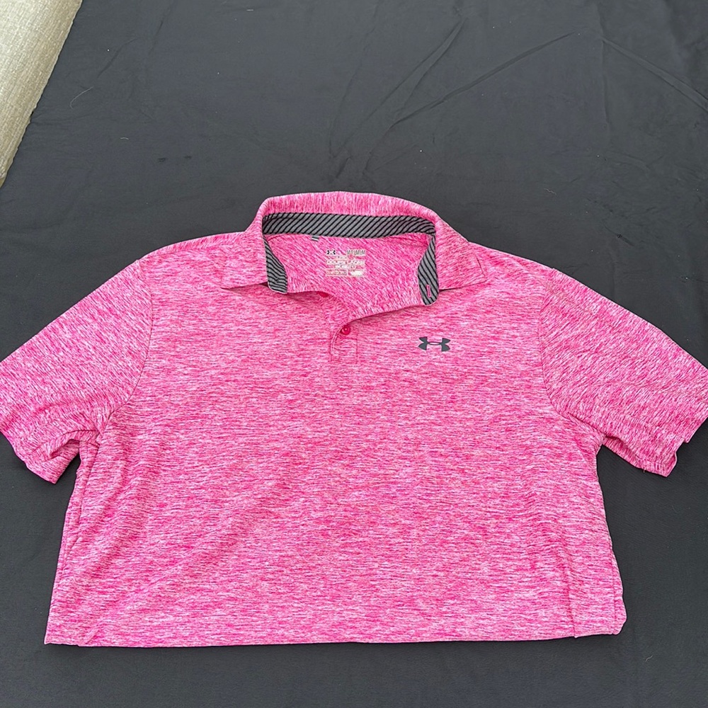 Pink men’s under armour dress shirt